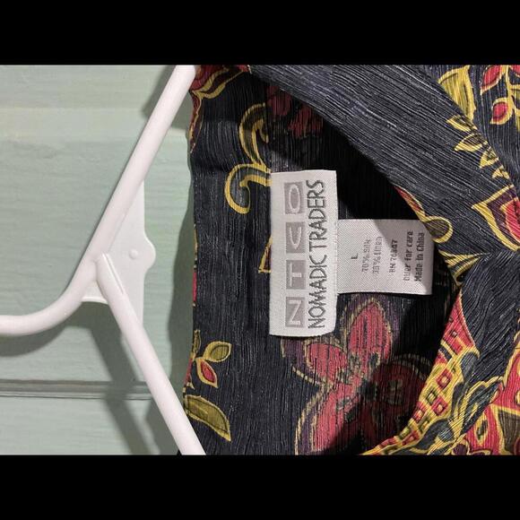 NTCO Nomadic Traders Linen/ Silk Button Up Blouse Size Large - Picture 2 of 8